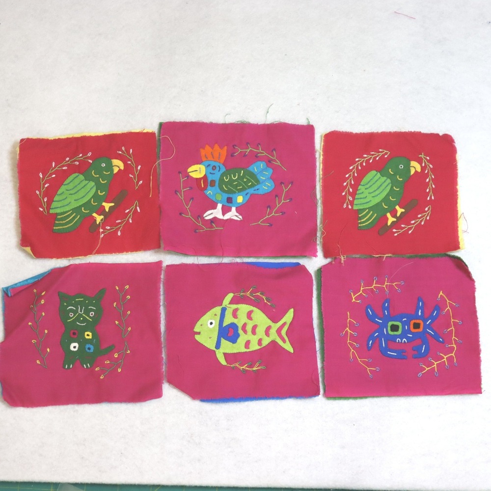 Embroidered‎ Animal Patch Set OS Multicolor Mixed Lot Folk Art